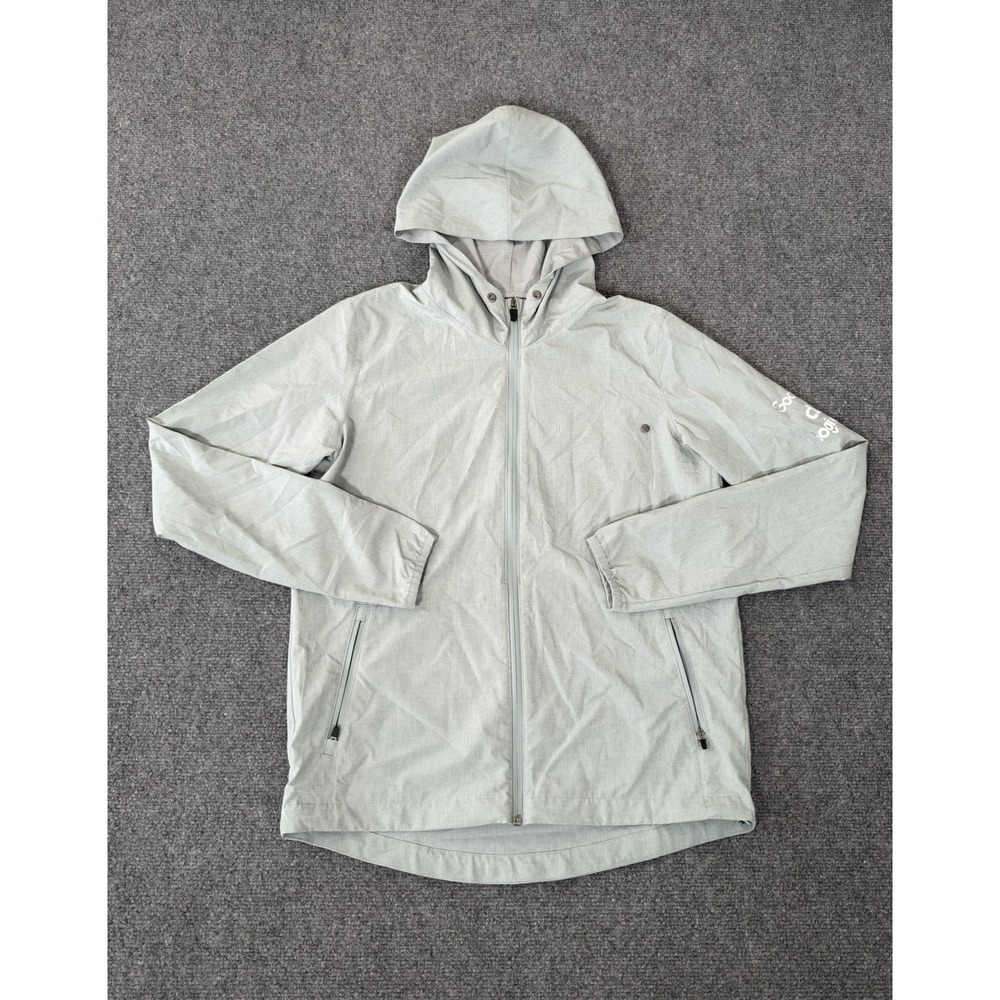 Vuori Outdoor Trainer Shell Jacket Womens XS Gray Full Zip Hooded Logo VW501